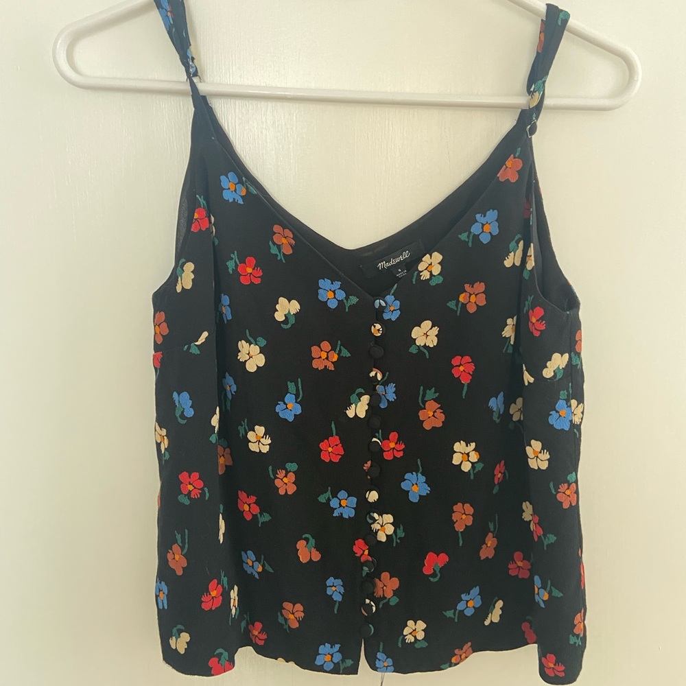 Madewell flower black top